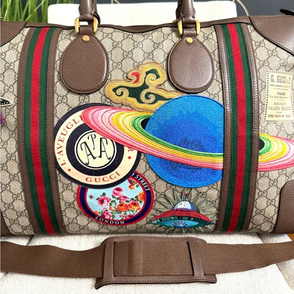 Authentic GUCCI unisex travel bag brown monogram coated canvas - Picture 2 of 16